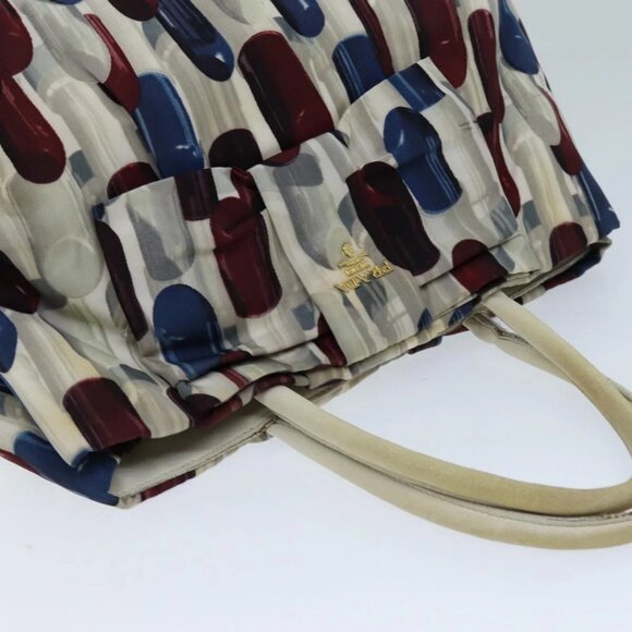 PRADA Lip Pattern Hand Bag Nylon Multicolor Auth - Picture 9 of 16